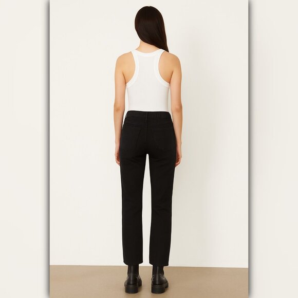 A405 • Obey Mid Rise Distressed Black Jeans – Straight Leg Denim - Picture 4 of 6